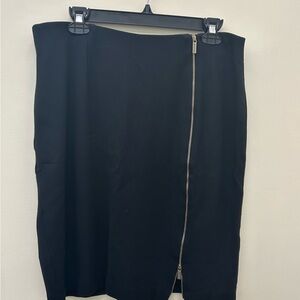 Chico's Black Pencil Skirt with Gold Zipper Slit